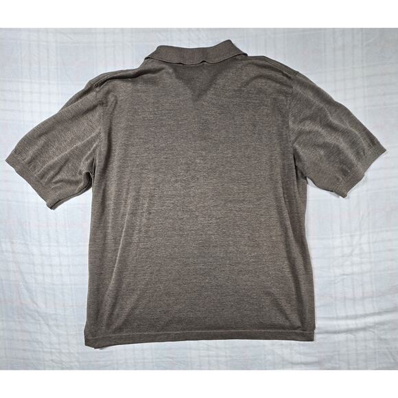 Vittorio Rocchetti Mens Polo Shirt Breathable Mesh Made in USA Brown XL - Picture 2 of 7